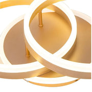 Żyrandol LED LYRA z pilotem, 120 W, 2 koła, ściemnialny, szczotkowane złoto, zimne/ciepłe/neutralne światło