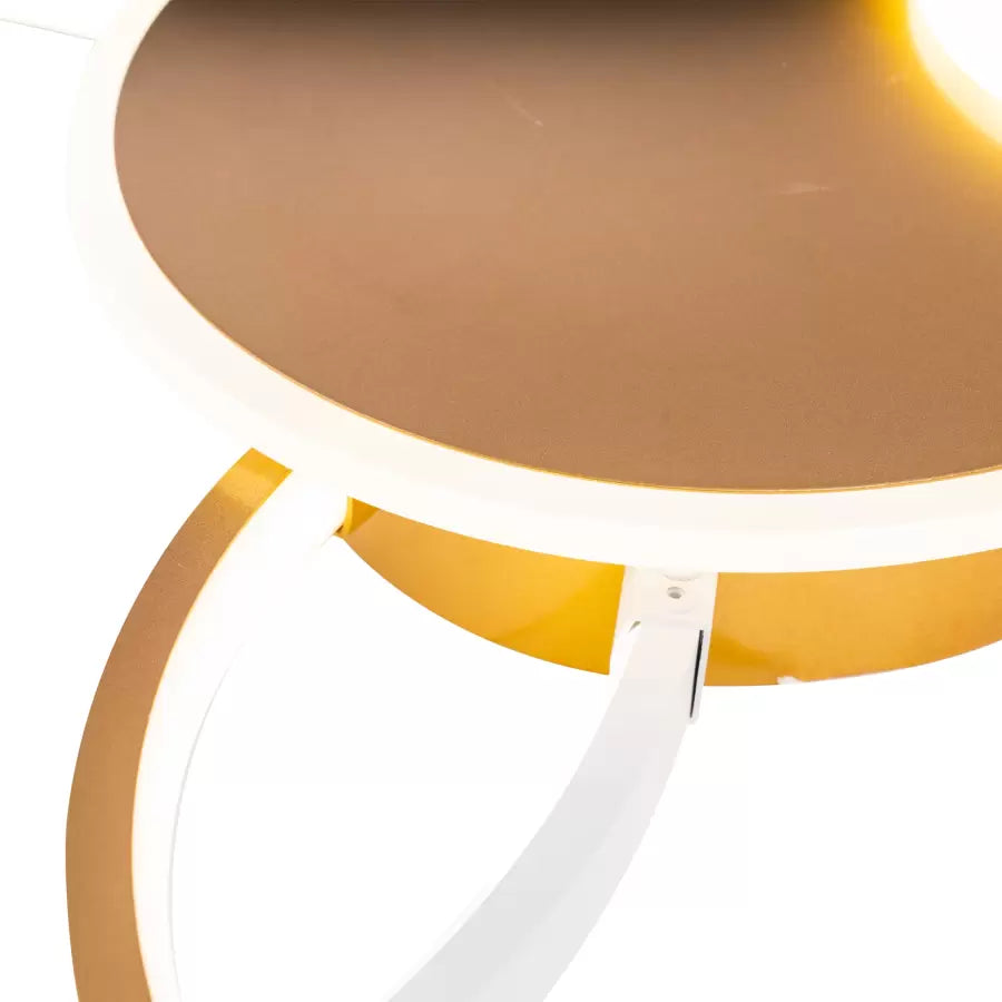 Żyrandol LED z pilotem Killian 120W ściemnialny biały złoty