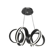 Żyrandol wiszący LED INFINITY TWIST 180 W z pilotem, falisty, światło zimne/ciepłe/neutralne, ściemnialny, czarny, regulowana wysokość