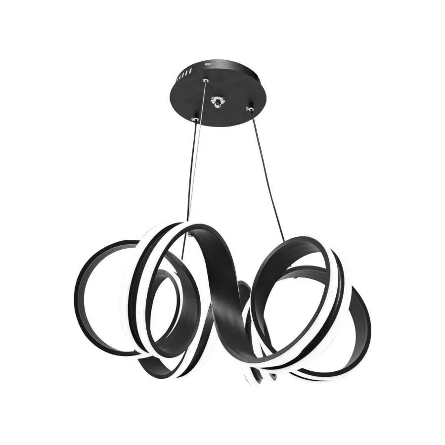 Żyrandol wiszący LED INFINITY TWIST 180 W z pilotem, falisty, światło zimne/ciepłe/neutralne, ściemnialny, czarny, regulowana wysokość