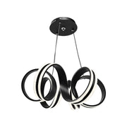 Żyrandol wiszący LED INFINITY TWIST 180 W z pilotem, falisty, światło zimne/ciepłe/neutralne, ściemnialny, czarny, regulowana wysokość