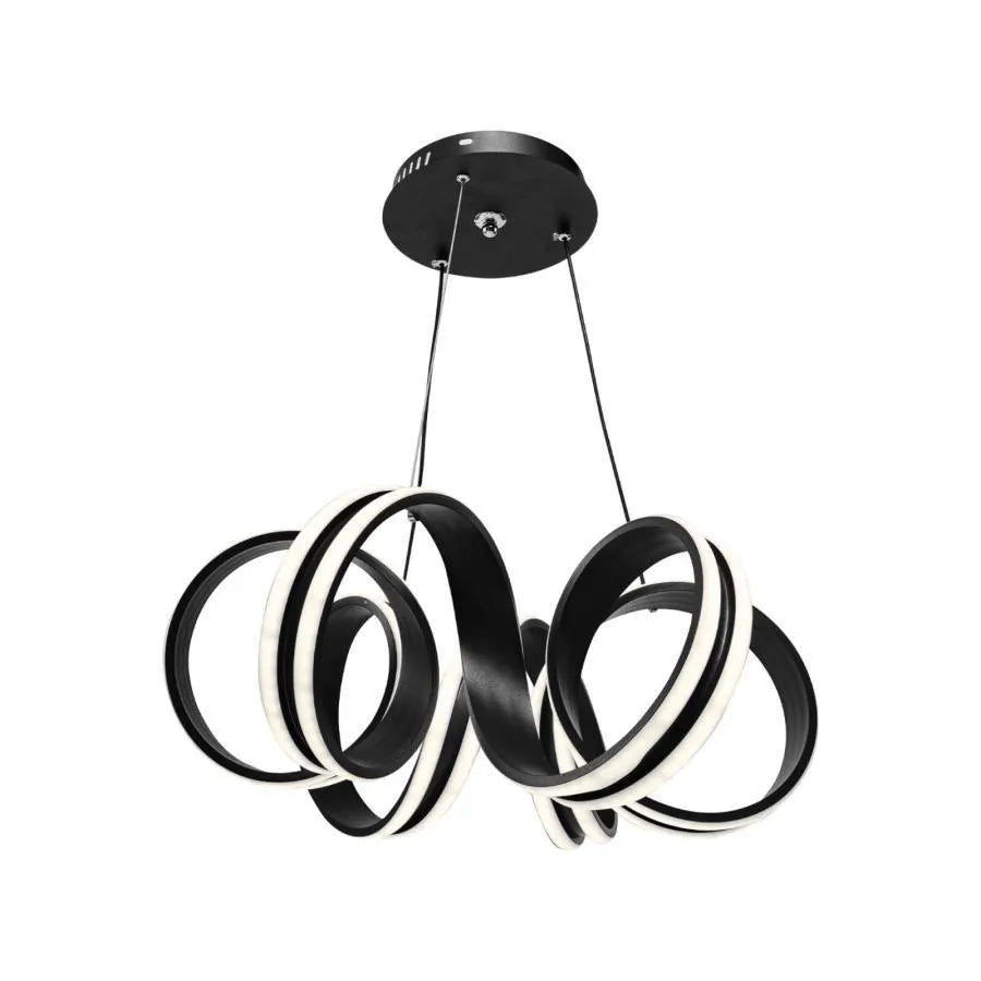 Żyrandol wiszący LED INFINITY TWIST 180 W z pilotem, falisty, światło zimne/ciepłe/neutralne, ściemnialny, czarny, regulowana wysokość