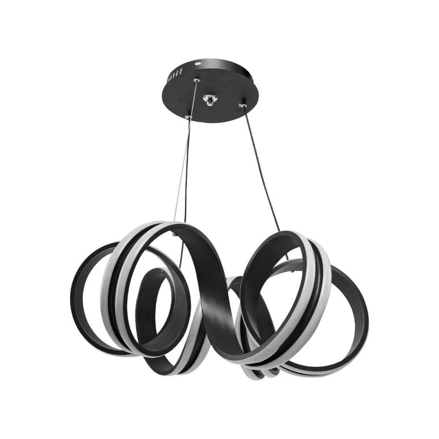 Żyrandol wiszący LED INFINITY TWIST 180 W z pilotem, falisty, światło zimne/ciepłe/neutralne, ściemnialny, czarny, regulowana wysokość