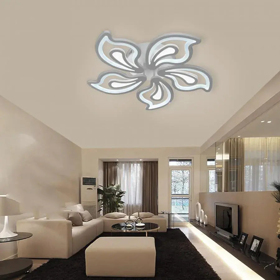 Żyrandol LED z pilotem GLORIOSA, 150 W, 5 płatków, zimne/ciepłe/neutralne światło, ściemnialny, biały 