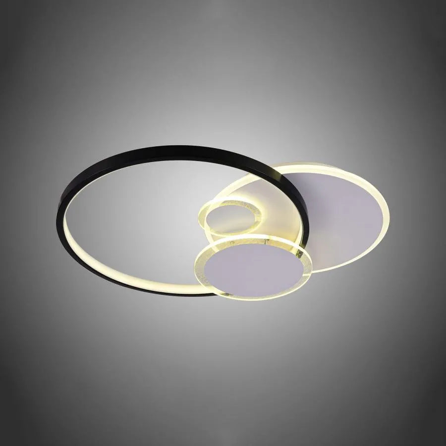 Żyrandol LED z pilotem ODINA 96W, światło zimne/ciepłe/neutralne, ściemnialny, czarny