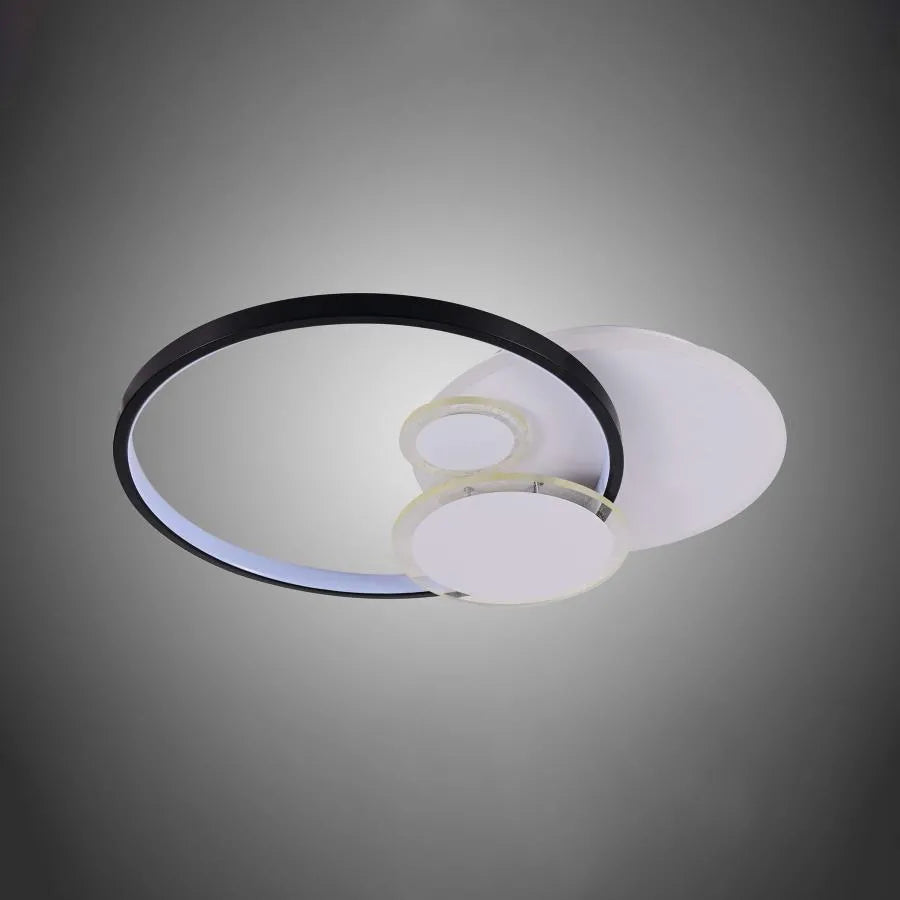 Żyrandol LED z pilotem ODINA 96W, światło zimne/ciepłe/neutralne, ściemnialny, czarny