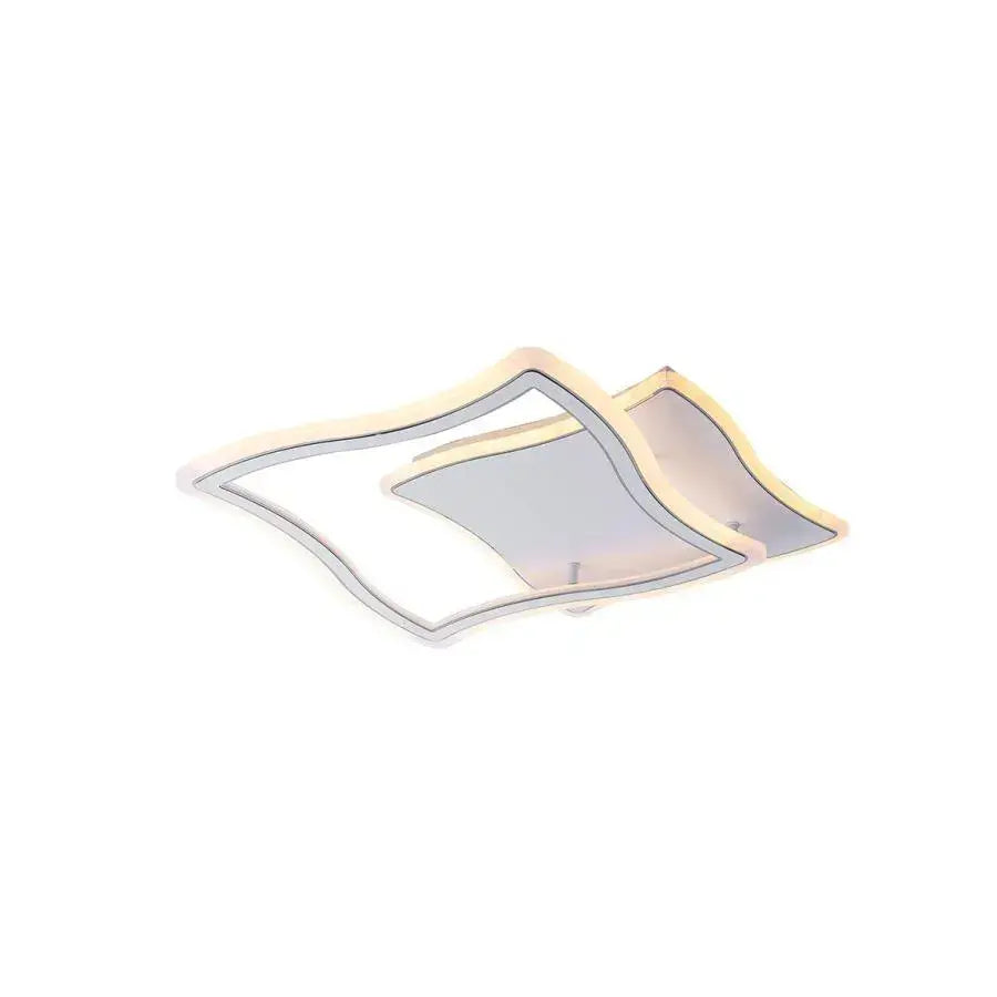 Żyrandol LED PANDORA 90W z pilotem, 2 kwadraty, światło zimne/ciepłe/neutralne, ściemnialny, biały