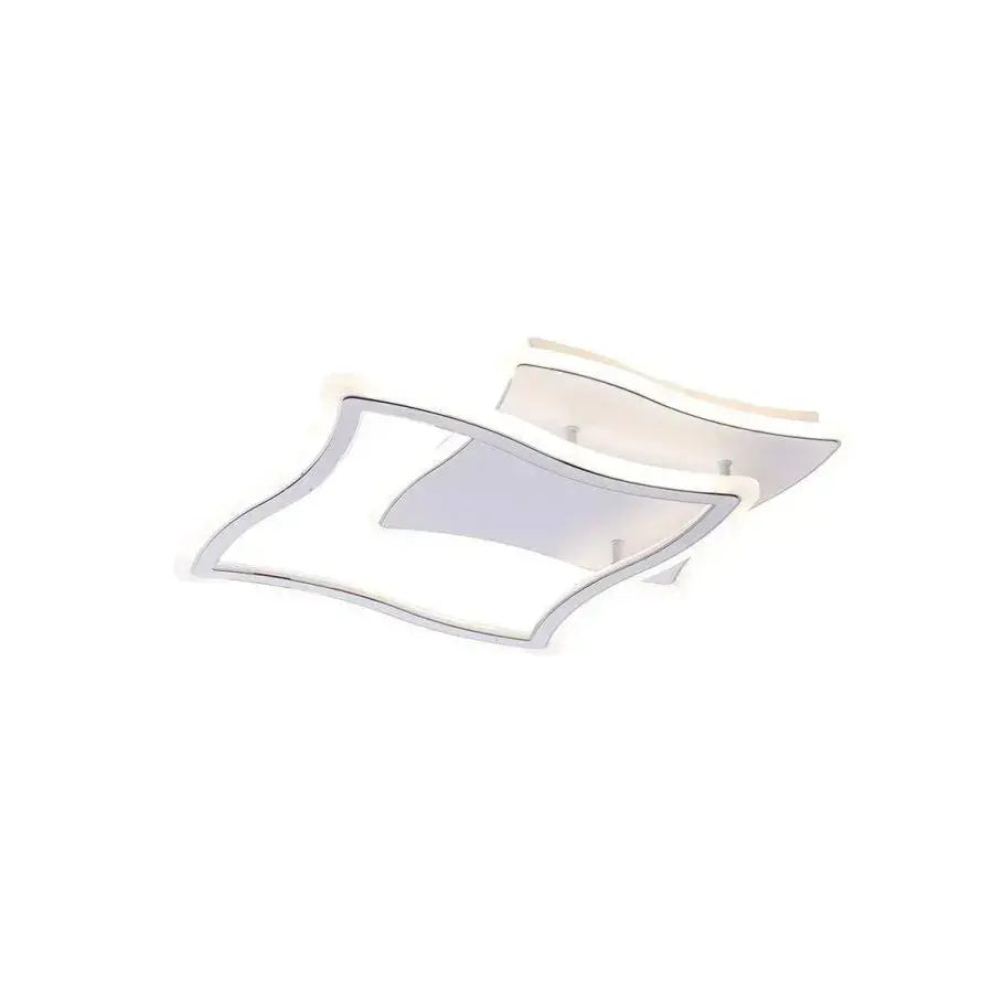 Żyrandol LED PANDORA 90W z pilotem, 2 kwadraty, światło zimne/ciepłe/neutralne, ściemnialny, biały