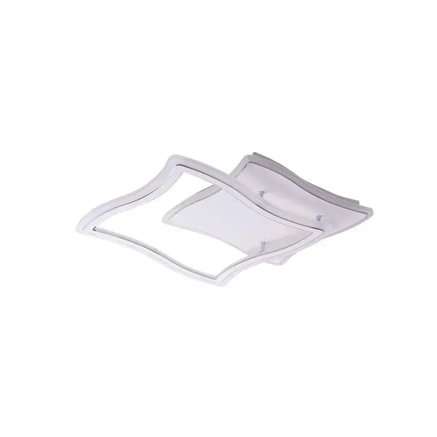 Żyrandol LED PANDORA 90W z pilotem, 2 kwadraty, światło zimne/ciepłe/neutralne, ściemnialny, biały