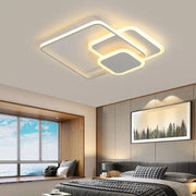 Żyrandol LED z pilotem ANEMONA 75W, 3 kwadraty, światło zimne/ciepłe/neutralne, ściemnialny, biały