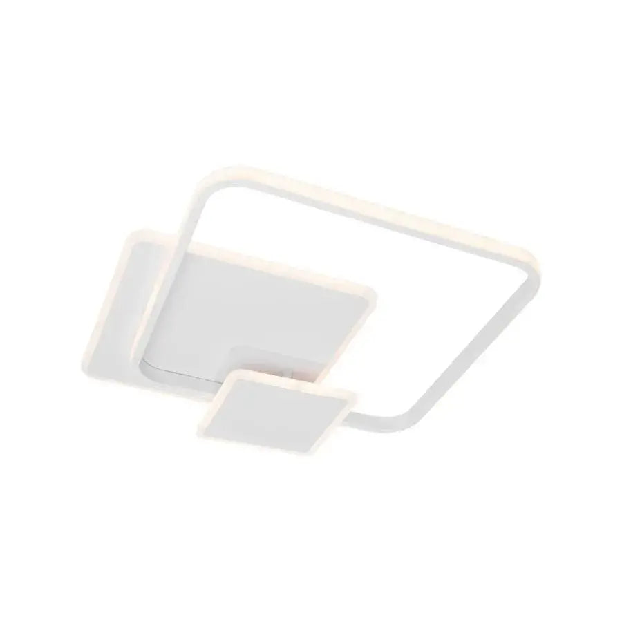 Żyrandol LED z pilotem ANEMONA 75W, 3 kwadraty, światło zimne/ciepłe/neutralne, ściemnialny, biały