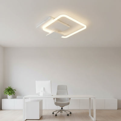Żyrandol LED z pilotem ANEMONA 75W, 3 kwadraty, światło zimne/ciepłe/neutralne, ściemnialny, biały