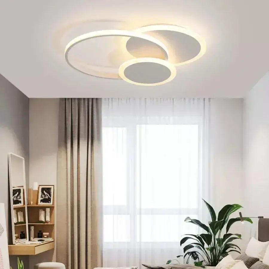Żyrandol LED Silvian z pilotem z 3 okręgami 58 W Zimne/Ciepłe/Neutralne światło Ściemnialne białe