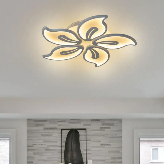 Żyrandol LED z pilotem JASMINE 73W 5 płatków Zimne/ciepłe/neutralne światło Ściemnialny biały