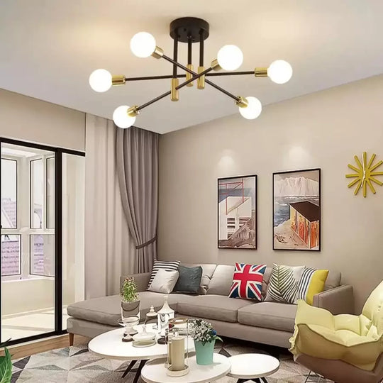 Modernistyczny żyrandol Hexa 6 Duo, 6x E27, czarno-złoty, nowoczesny design Nowoczesne żyrandole Domyślny tytuł Alessandro Design