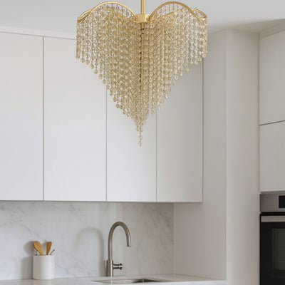 Żyrandol kryształowy CONWY Eleganza, 4xE27, średnica 47 cm, złoty