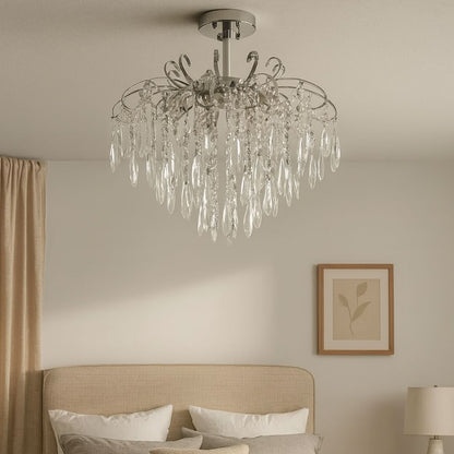 Żyrandol kryształowy EGO 5x E27, średnica 47cm, błyszczący chrom 