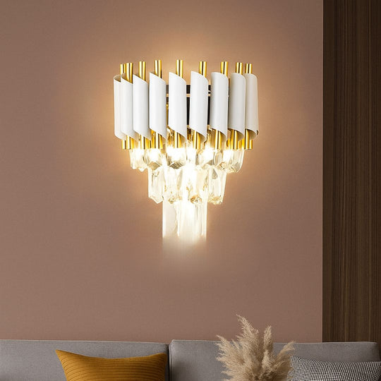 Kryształowy żyrandol VERSAILLES Piccolo, 2xE14, biała domyślna lampa ścienna wewnętrzna Tytuł Alessandro Design