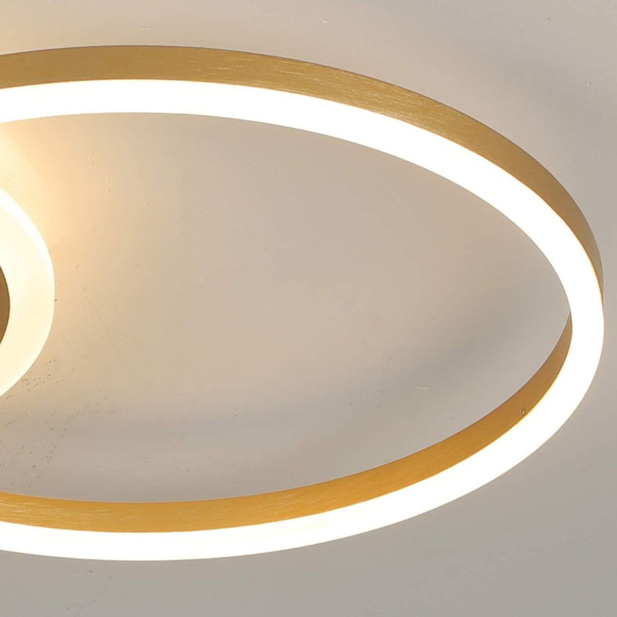 Żyrandol LED Dario, 2 koła, 36 W, światło zimne/ciepłe/neutralne, złoty