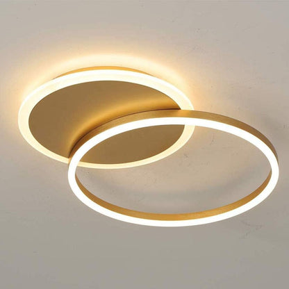 Żyrandol LED Dario, 2 koła, 36 W, światło zimne/ciepłe/neutralne, złoty