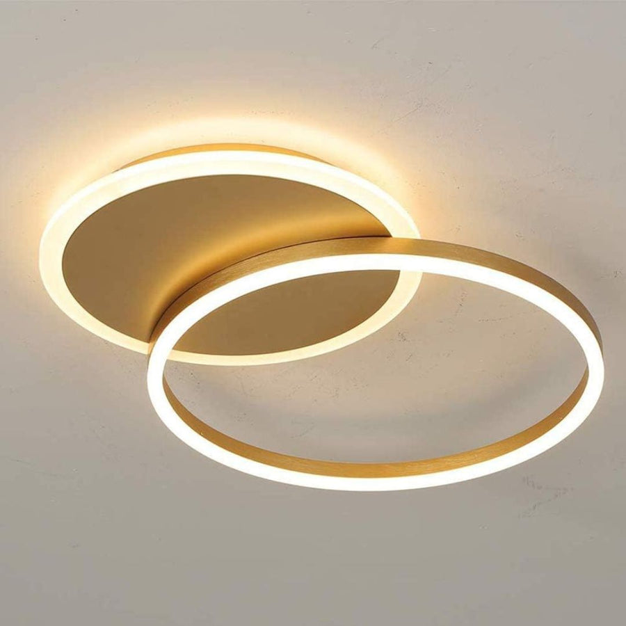 Żyrandol LED Dario, 2 koła, 36 W, światło zimne/ciepłe/neutralne, złoty