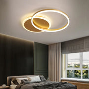 Żyrandol LED Dario, 2 koła, 36 W, światło zimne/ciepłe/neutralne, złoty