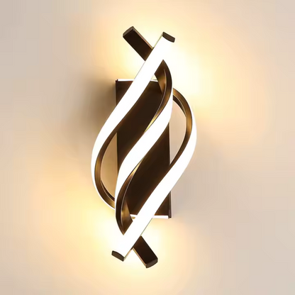 Kinkiet LED Ray 20W Falista Zimna/Ciepła/Neutralna barwa światła Metal i czarny silikon