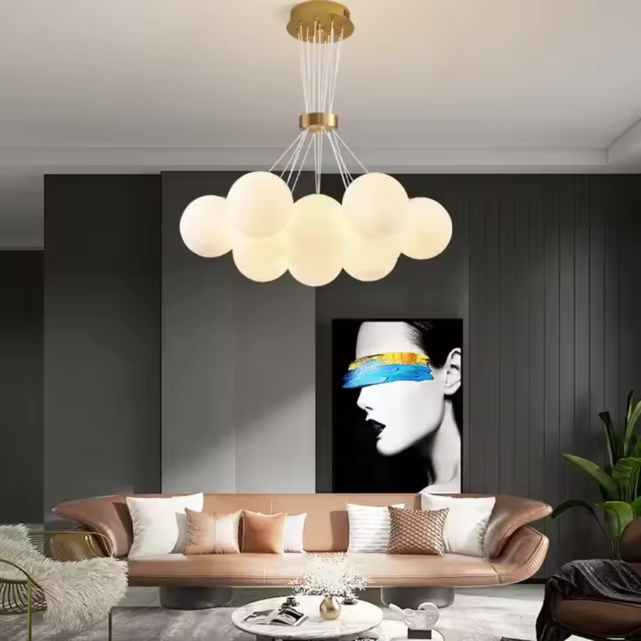 LOFT BAGLIORE Arsenio żyrandol wiszący, 7x G9, złoty, regulowana wysokość