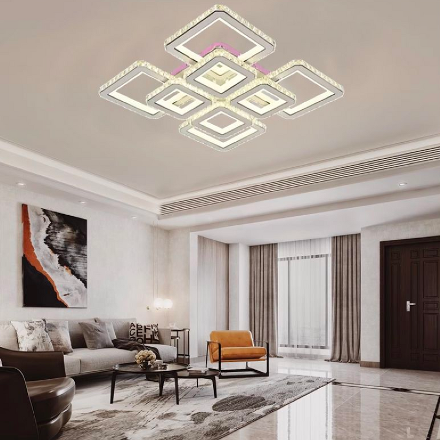 Żyrandol LED z pilotem Leila, 362W, biały, ściemnialny, RGB