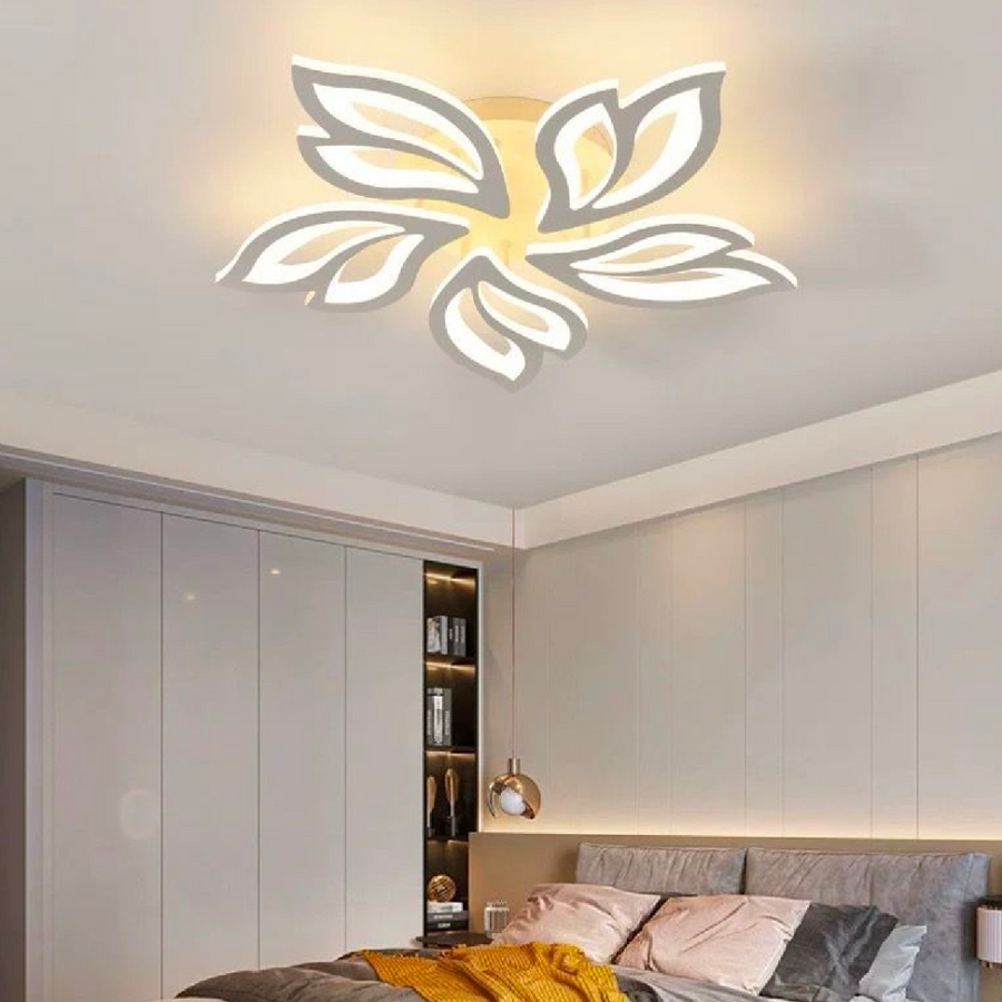Żyrandol LED z pilotem LILY 5 elementów Zimne/ciepłe/neutralne światło 66 W Ściemnialny biały