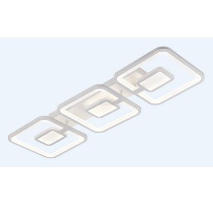 LED żyrandol z zdalnym sterowaniem Felix 75W, 3 kwadraty, zimno/gorące/neutralne światło, niestabilne, białe