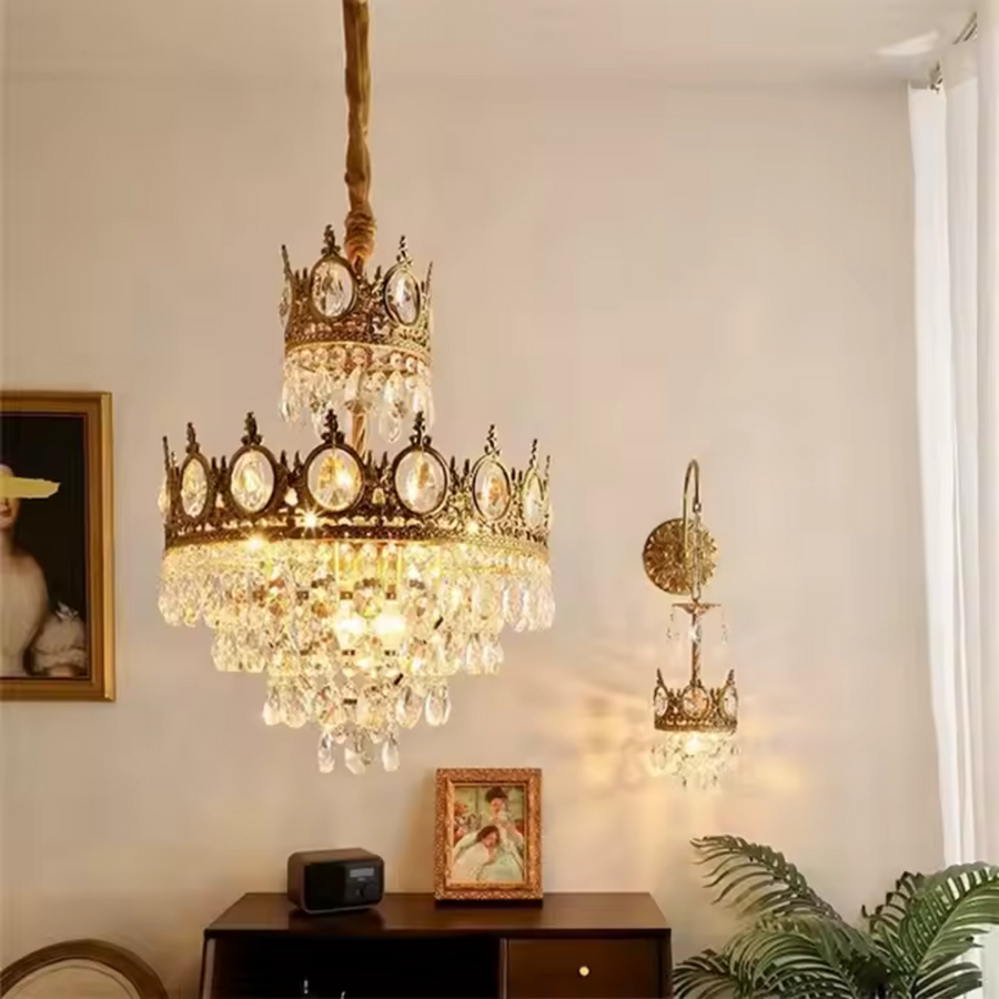 Żyrandol kryształowy REGALITE Petito, 6XE14, średnica 45 cm, błyszczące złoto, regulowana wysokość