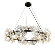 Żyrandol kryształowy PETERHOF Magno, średnica 62 cm, 25xG4, czarny, regulowana wysokość