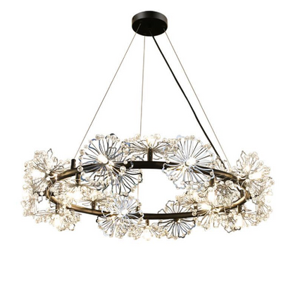 Żyrandol kryształowy PETERHOF Magno, średnica 62 cm, 25xG4, czarny, regulowana wysokość