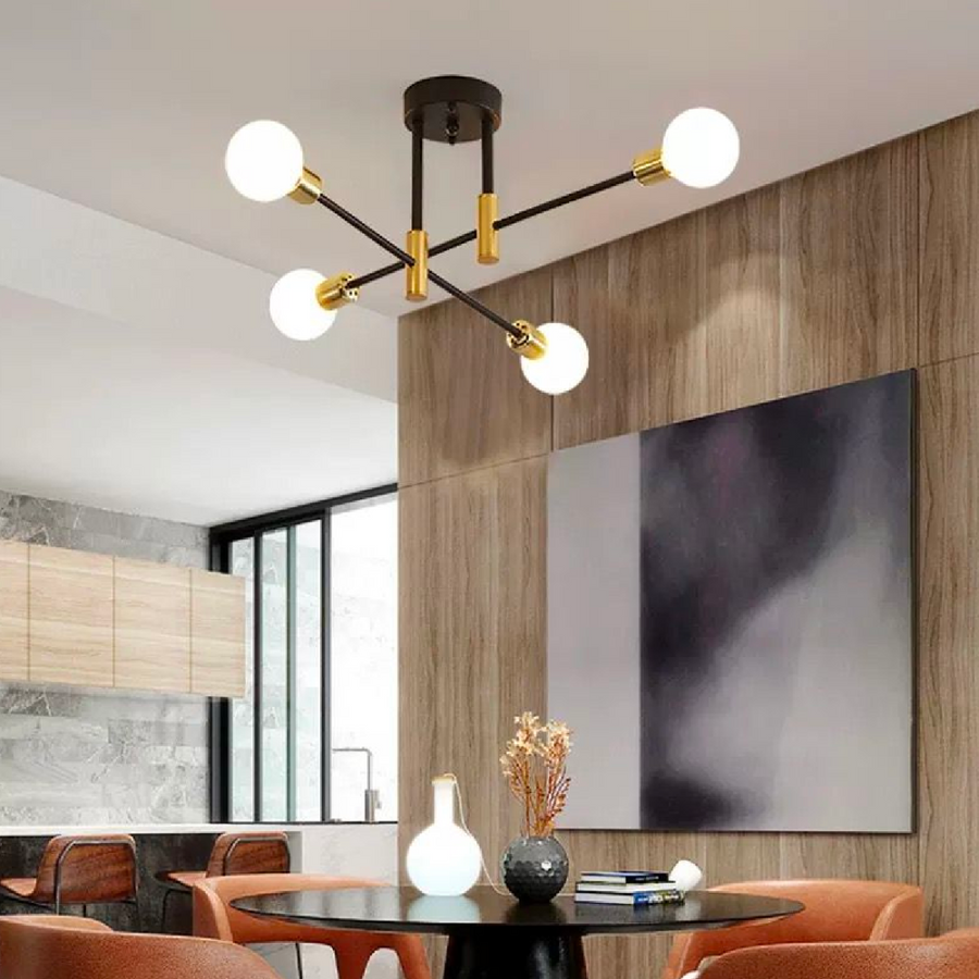 Modernistyczny żyrandol Gentile, 4x E27, czarno-złoty, nowoczesny design