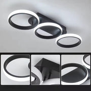 Żyrandol LED ELIO 24 W, 3 okręgi, liniowy, światło zimne/ciepłe/neutralne, czarny