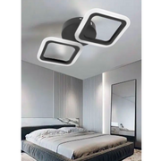 Żyrandol LED PULSARIS 22W, 2 kwadraty, zimne/ciepłe/neutralne światło, czarny