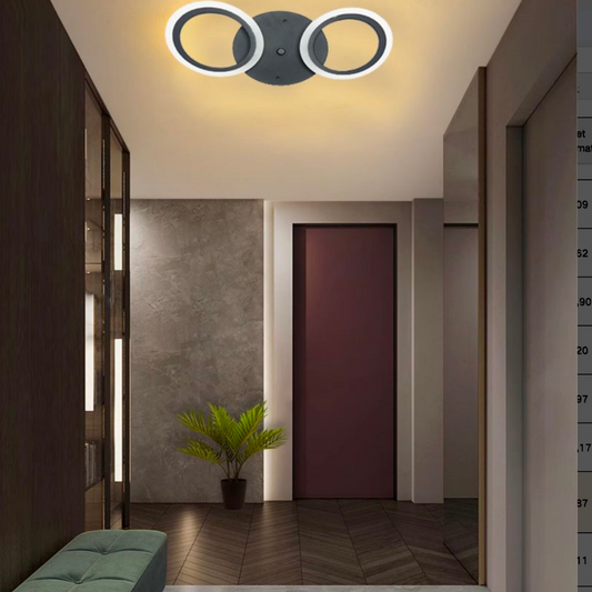Lustra LED MARA 19W, 2 Cercuri, lumina Neutra, Negru
