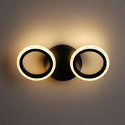 Żyrandol LED MARA 19W, 2 koła, światło zimne/ciepłe/neutralne, czarny