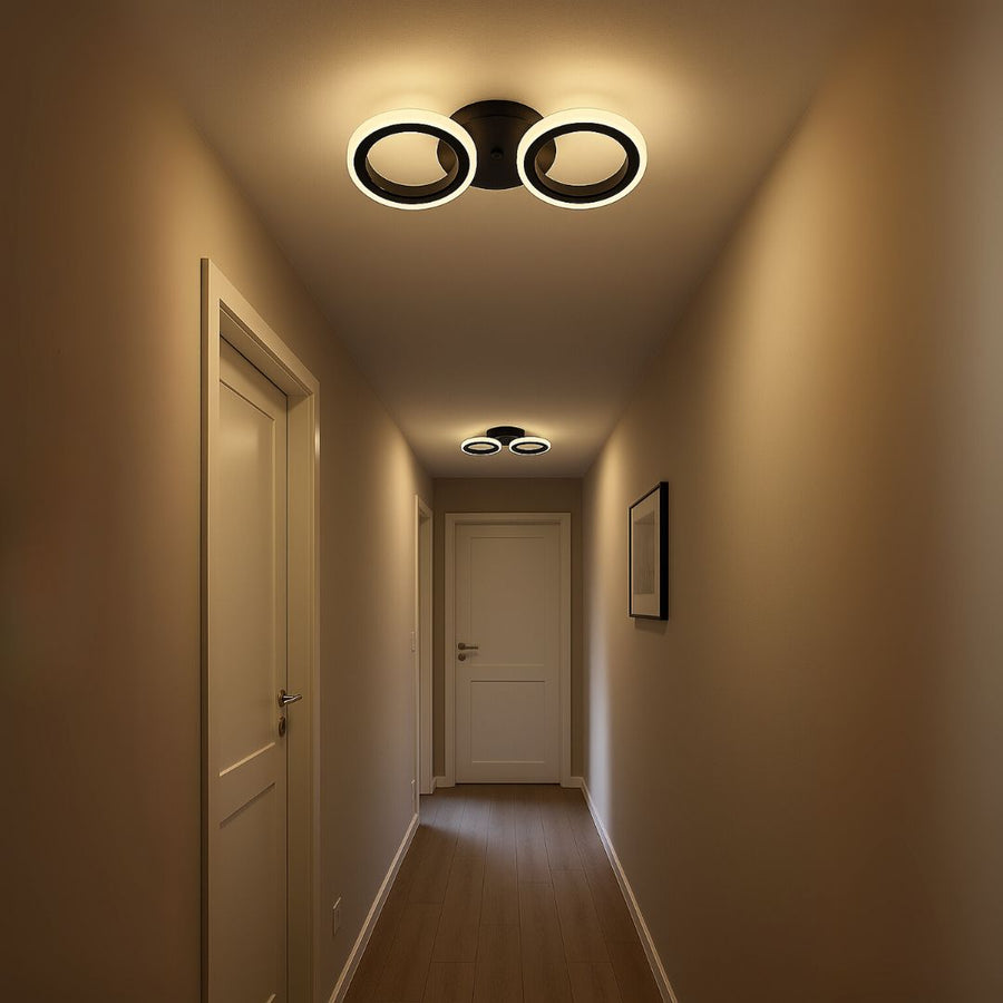 Żyrandol LED MARA 19W, 2 koła, światło zimne/ciepłe/neutralne, czarny
