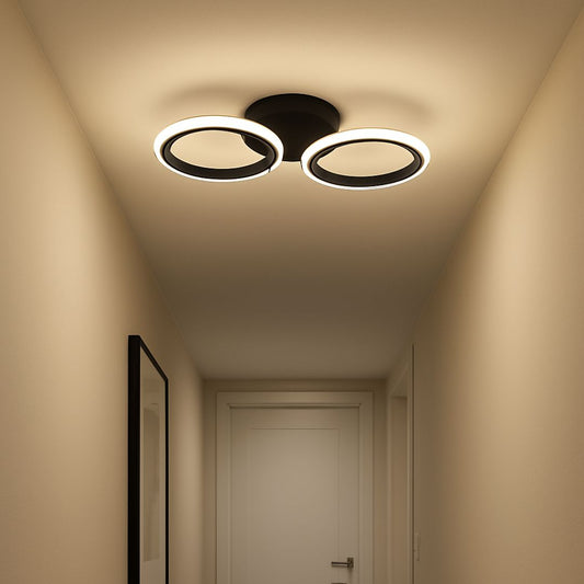 Żyrandol LED MARA 19W, 2 koła, światło zimne/ciepłe/neutralne, czarny