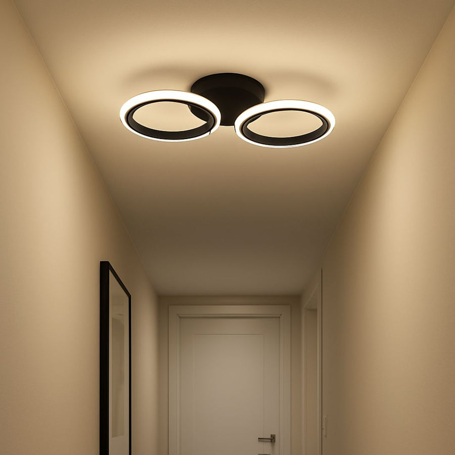 Żyrandol LED MARA 19W, 2 koła, światło zimne/ciepłe/neutralne, czarny