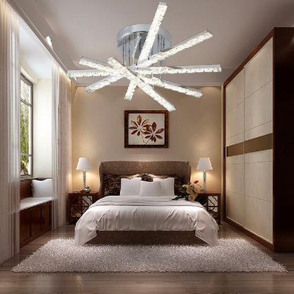 Żyrandol Luella LED z pilotem, 140W, srebrny 