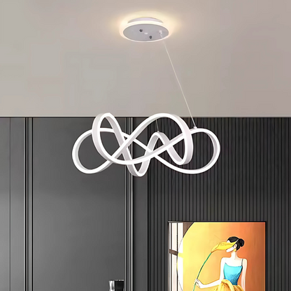 Żyrandol wiszący INFINITY Halo LED z pilotem, 138 W, regulowana wysokość, zimne/ciepłe/neutralne światło, ściemnialny, biały