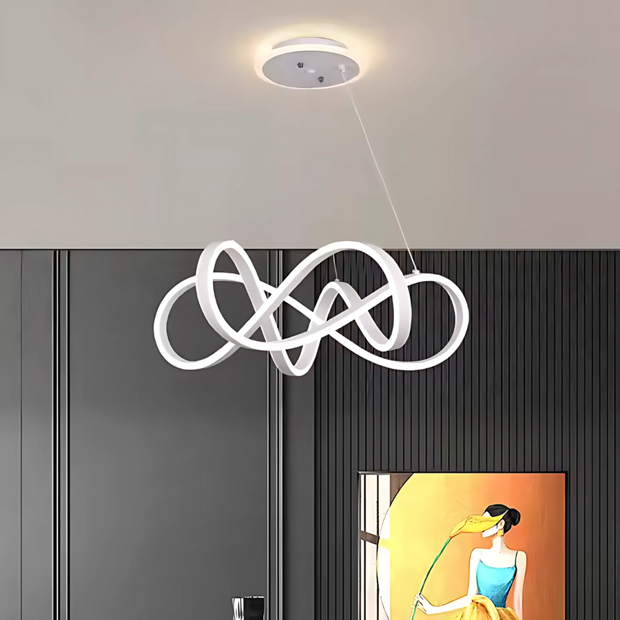 Żyrandol wiszący INFINITY Halo LED z pilotem, 138 W, regulowana wysokość, zimne/ciepłe/neutralne światło, ściemnialny, biały