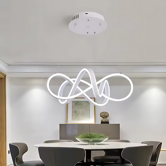 Żyrandol wiszący INFINITY Halo LED z pilotem, 138 W, regulowana wysokość, zimne/ciepłe/neutralne światło, ściemnialny, biały