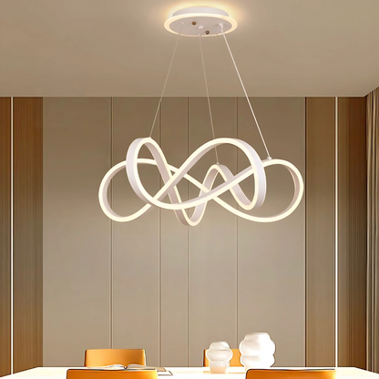Żyrandol wiszący INFINITY Halo LED z pilotem, 138 W, regulowana wysokość, zimne/ciepłe/neutralne światło, ściemnialny, biały