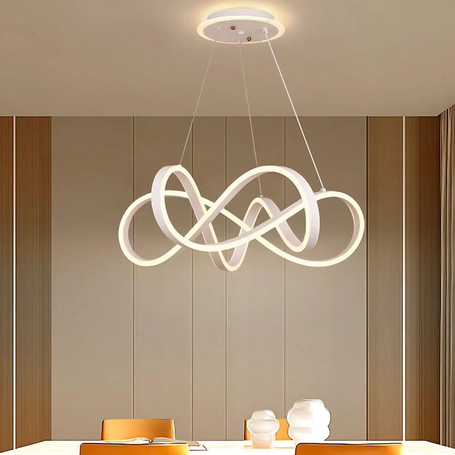 Żyrandol wiszący INFINITY Halo LED z pilotem, 138 W, regulowana wysokość, zimne/ciepłe/neutralne światło, ściemnialny, biały