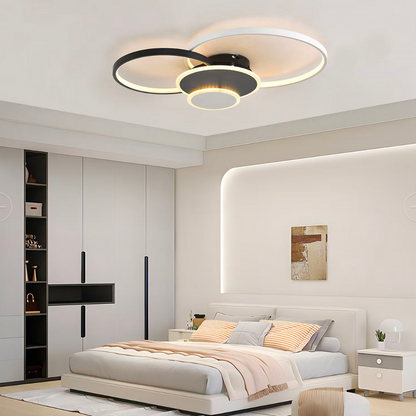 Żyrandol LED Libra z pilotem, 120 W, biały z czarnym, akrylowy, ściemnialny