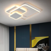 Żyrandol LED z pilotem ANEMONA 75W, 3 kwadraty, światło zimne/ciepłe/neutralne, ściemnialny, biały